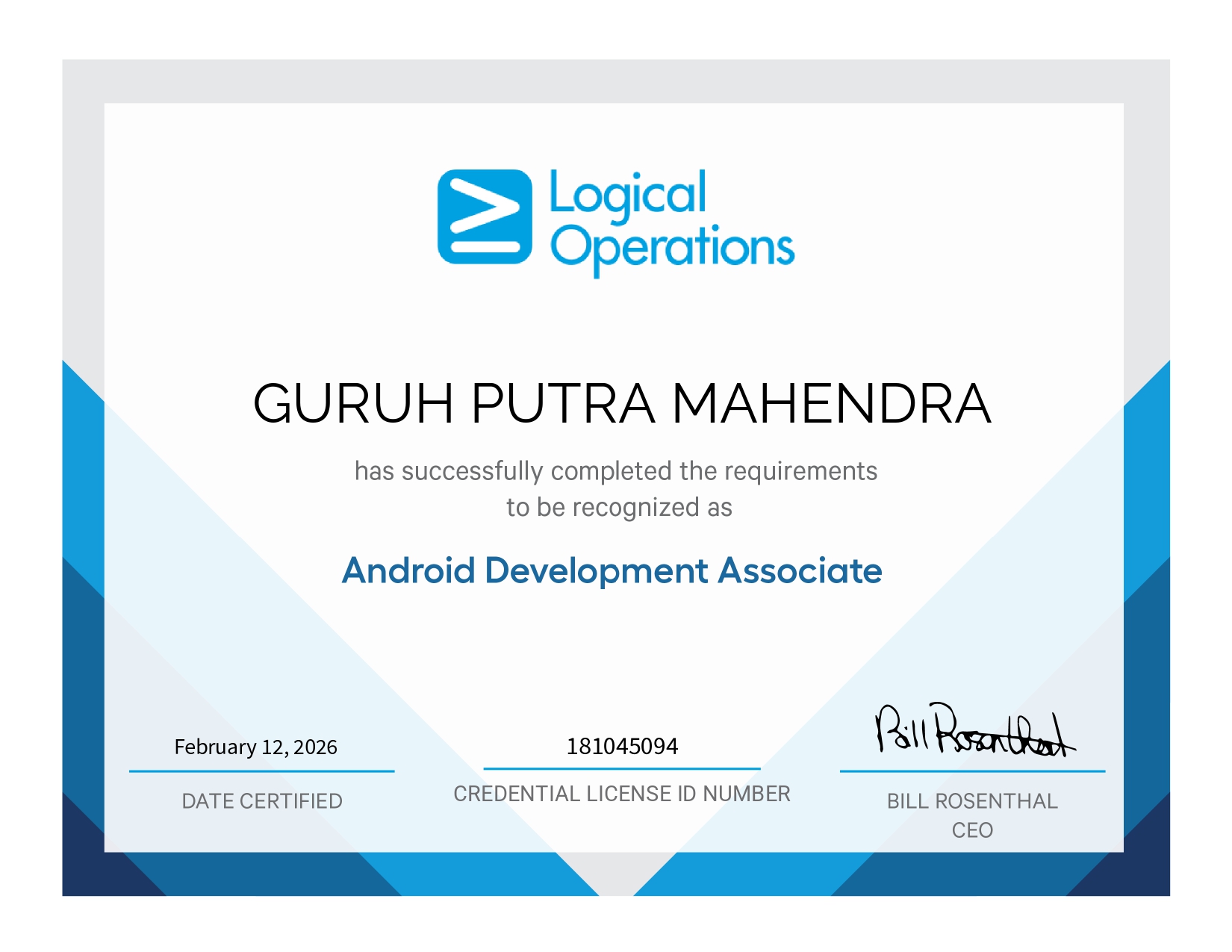 Certificate Android Dev